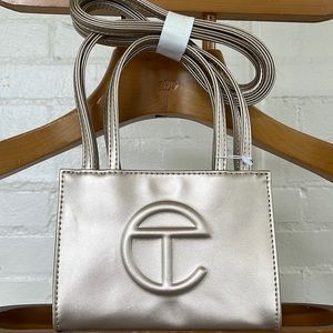 NWT authentic small gold Telfar